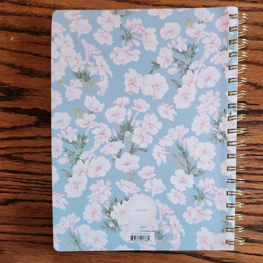 Fringe Studio Light Blue Spiral Journal Notebook + 2 Floral Ubrand Gel Pens